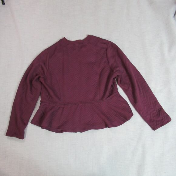 Torrid Jacket Womens Size 2X Eggplant Bronze Quilted Knit Peplum Zip Up Modern - Picture 4 of 7